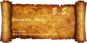 Berente Sára névjegykártya