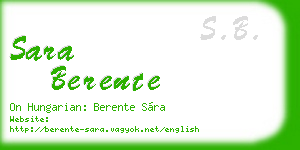 sara berente business card